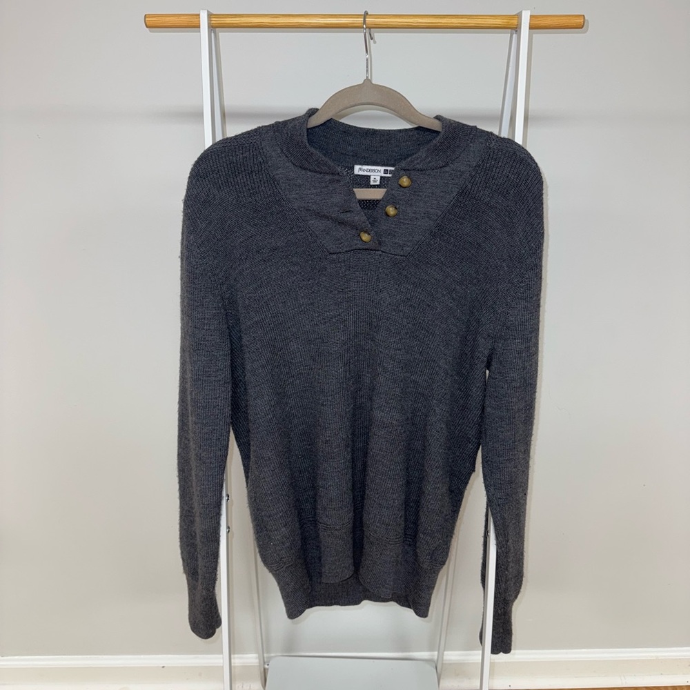 Uniqlo Gray Cowl Neck Sweater Lightweight Knit